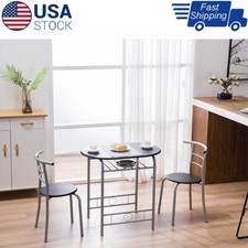 Mesa de desayuno de PVC negra nueva (una mesa y dos sillas) muebles de comedor
