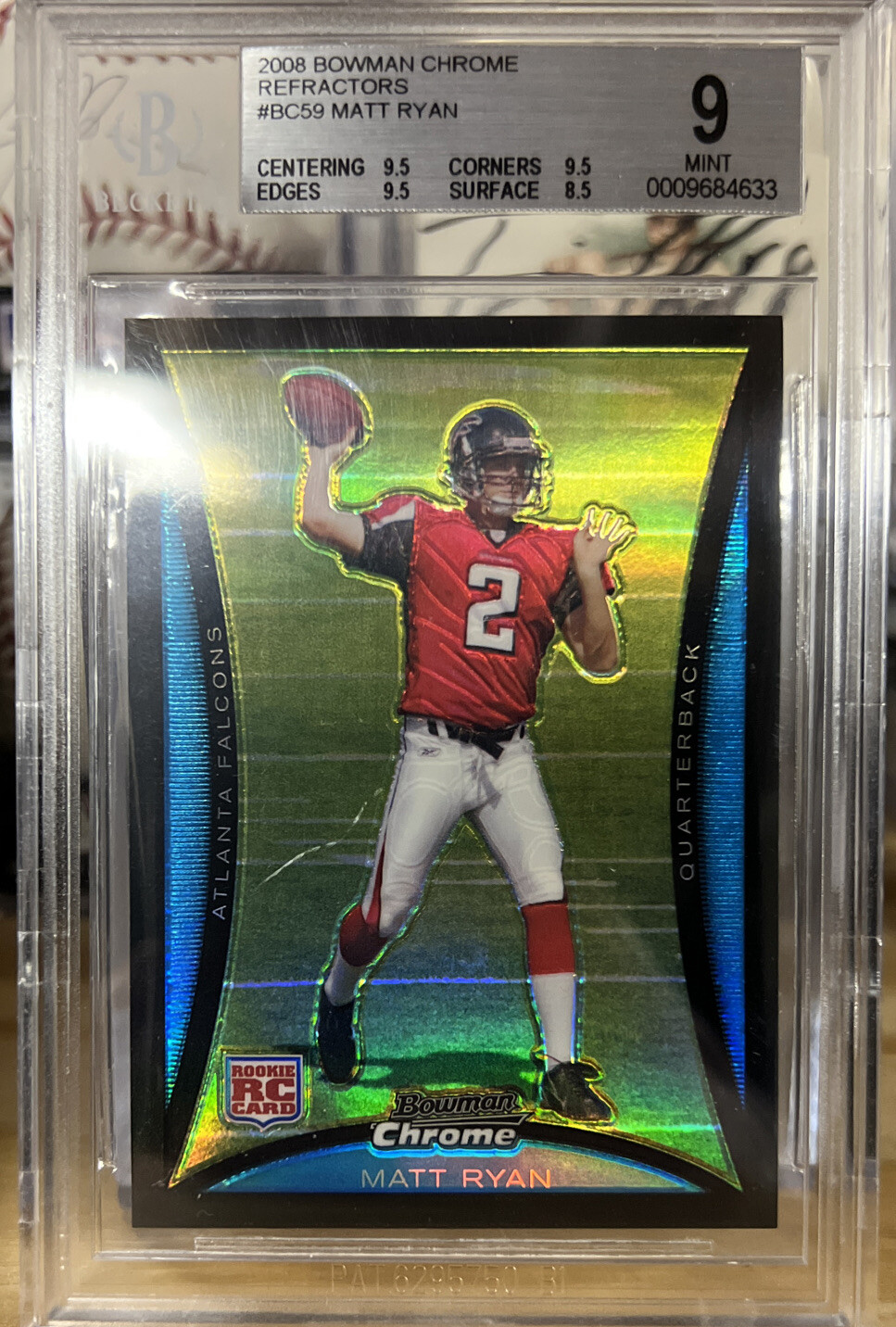 2008 Bowman Chrome Refractor #BC59 Matt Ryan RC Rookie 🔥 BGS 9 🔥 Falcons Colts