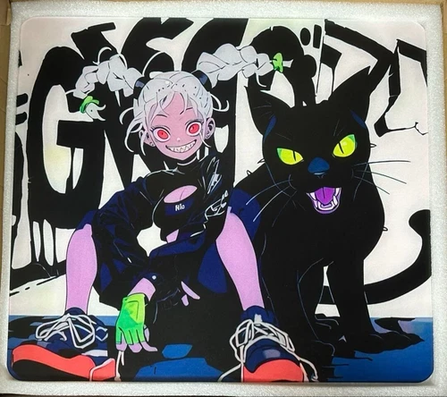 Atom Glass Mouse Pad 450x400x3.2mm Gaming New Unused