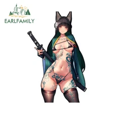 EARLFAMILY 5.1" Anime Girl Car Stickers Campervan Surfboard Motorcycle Decals
