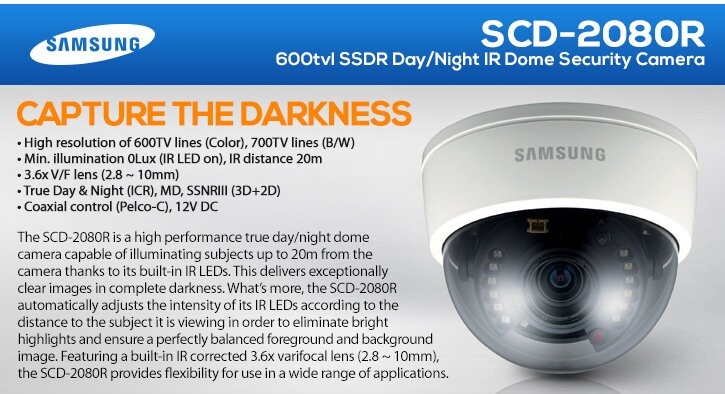Samsung SCD-2080R Day & Night Dome Security Camera | eBay