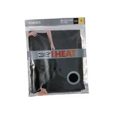 NEW 32 Degrees Heat Women's Small Base Layer Knit Pants Long Johns Black