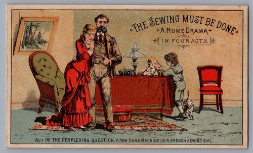 1800s Victorian Trade Card New Home Sewing Machine Company Orange, Mass 9850 - Picture 2 of 2