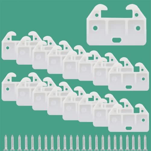 Plastic Drawer Guide Kit – 10 Center-Mount Rail Brackets + 20 Screws, 2.3"x1.6" – Fits Dressers, Hutches, Cabinets & Vanity Drawers