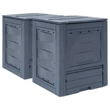 Garden Composters 2 pcs Gray 23.6"x23.6"x28.7" 137.4 gal vidaXL