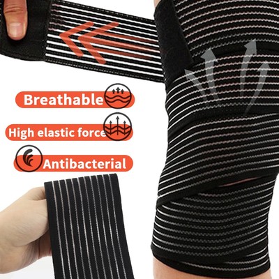 Fascia Elastica Per Ginocchia 120 Cm - Protezione Per Sollevamento Pesi, Corsa E Sport, Taglia Unica Regolabile - Foto 7