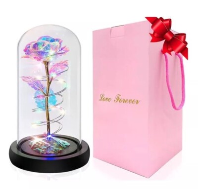 Galaxy Rose Flower Eternal Enchanted Glass Enclosed Mom Girlfriend Forever Gift
