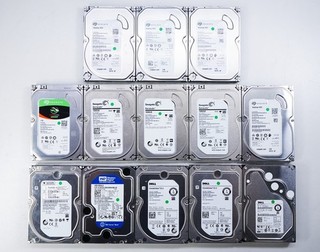 Lot of 13 Misc. 1TB 3.5" SATA III Desktop Hard Drives (SeaGate WD Toshiba)
