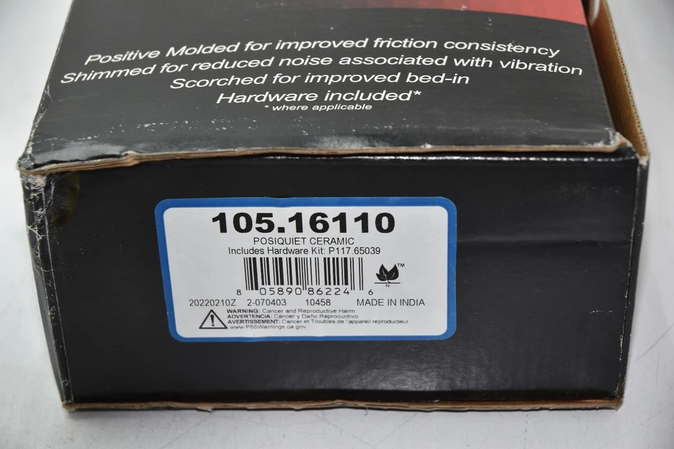 💎Juego de pastillas de freno de disco delanteras Lincoln MKS 2013-2016 con herrajes 105.16110 Foto 4 de 4