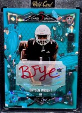 Brysen Wright 1/1 Auto Aqua  NIL HS Prospect Ohio State LSU Football  WR 1 Of 1
