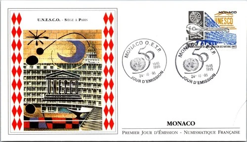 Monaco  FDC 1995 UNESCO Headquarters in Paris - A03347