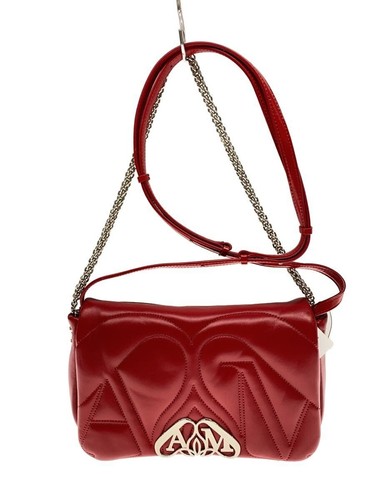 Alexander McQueen Shoulder Bag THE SEAL Leather Red Used
