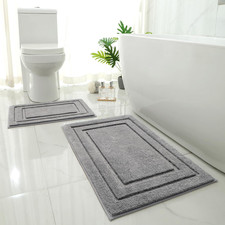 Bathroom Rugs Sets 2 Piece, Super Soft and Absorbent Non Slip Microfiber Machine