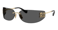 Miu Miu MU A51S 5AK5S0 Unisex Rectangle Sunglasses in Gold with Gray Lens 100%UV