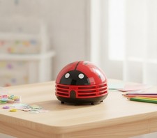 Cute Portable Mini Desktop Vacuum Cleaner, Red, Battery Powered, Acrylic Board