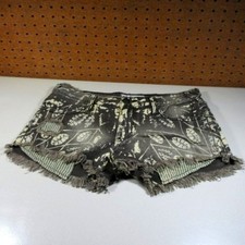 Free People womens brown beige Tie Dyed frayed distressed jean shorts 27 EUC