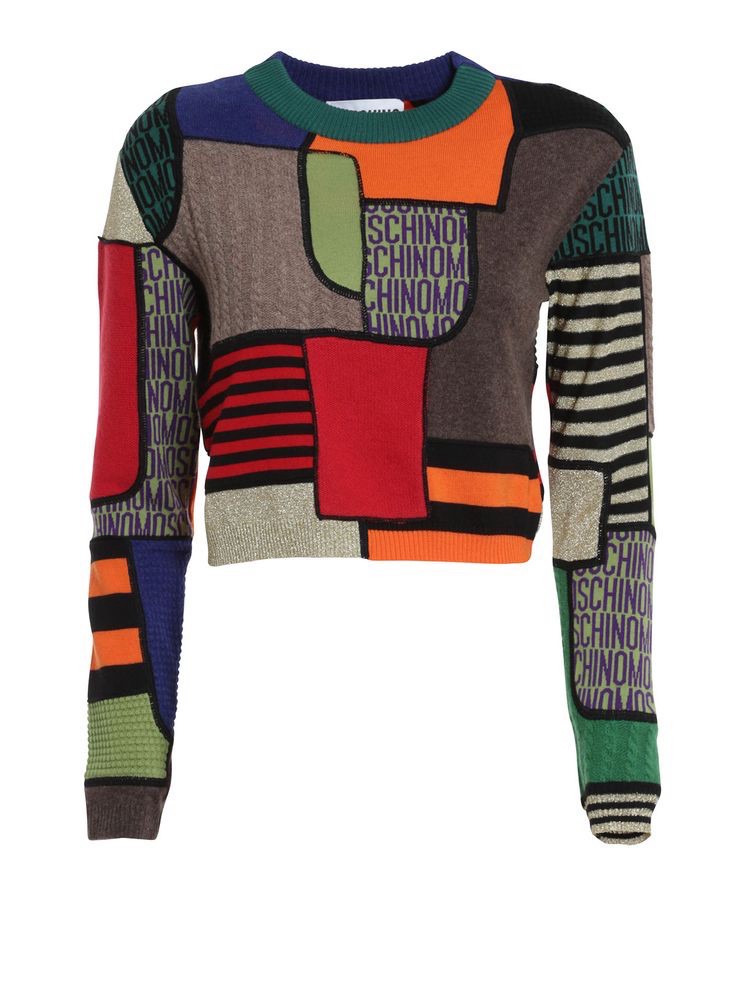 Moschino Couture Multicolor Wool Patchwork Logo P… - image 2