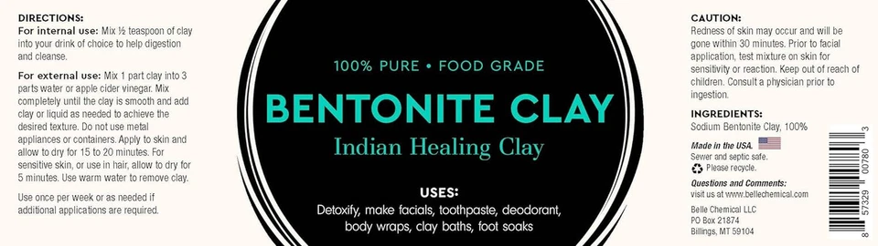 Arcilla de bentonita de sodio de grado alimenticio - polvo - 1 libra Foto 2 de 4