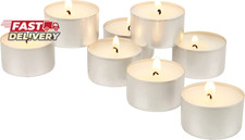 Stonebriar 100 Pack Unscented 8 Hour Extended Burn Time Tea Light Candles, White