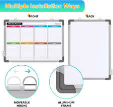 16x12" Magnetic Weekly Calendar Whiteboard Double Sided Dry Erase Planner Set