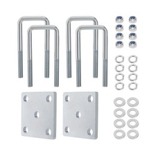 Square U Bolt Kit for Boat Trailer Axle Leaf Springs, Trailer Leaf Spring U B...