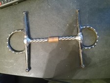 Used full cheek Bit 5 1/4 in twisted wire copper barrel mouth dots