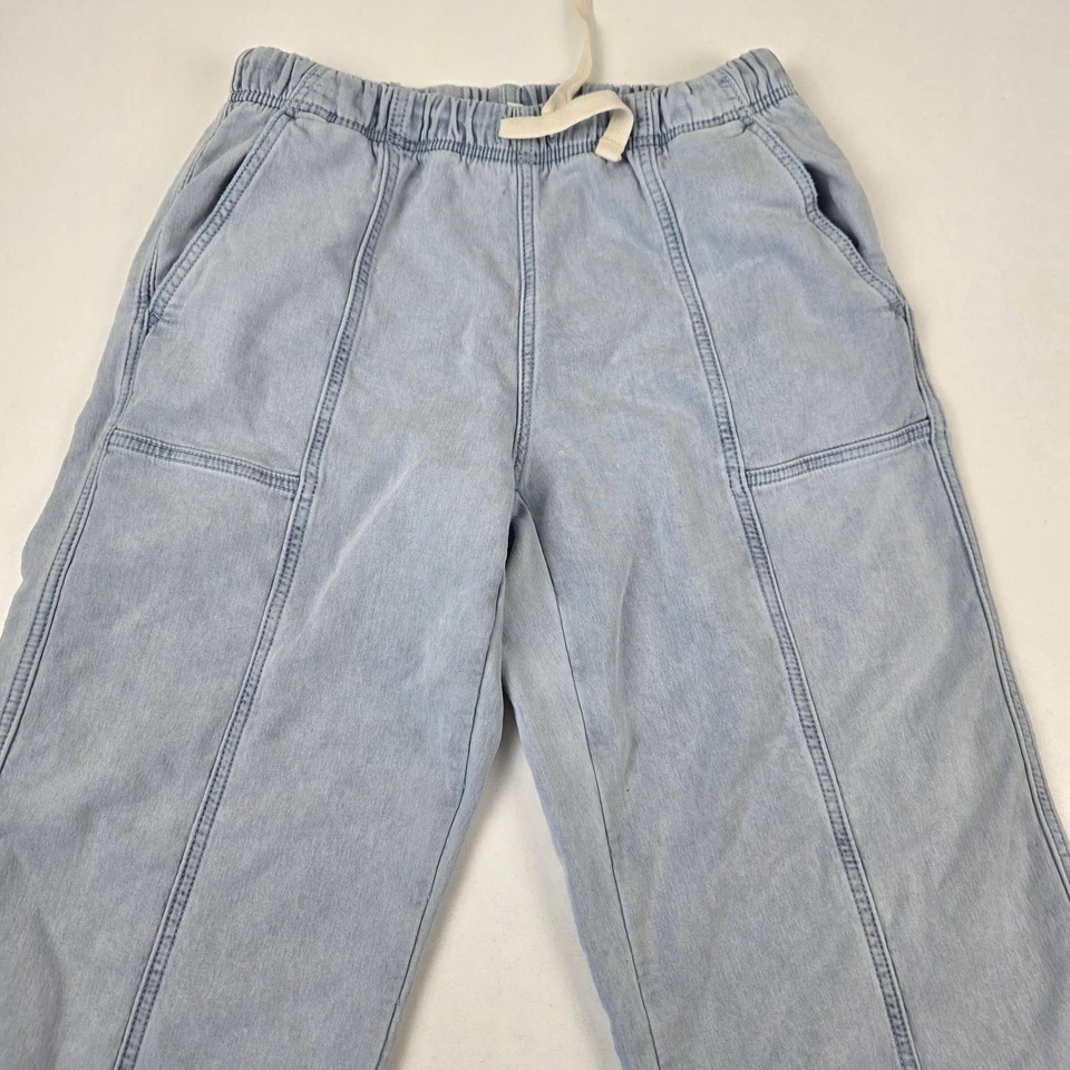 Aerie Pants Womens Medium Light Wash Wide Leg Drawstring Denim Lounge Casual - Image 3 of 4