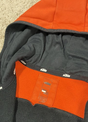 KTM PowerWear Racing Team Jacket Youth 8-10 Hoodie Full Zip Orange Black Moto GP - Picture 3 of 9