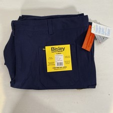 New Bisley Mens Navy Utility UPF 50+ Drill 3M Taped Work Pants Size 117 S NWT