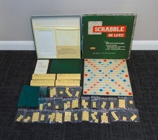Vintage Scrabble Deluxe Board Game Built In Turn Table Vintage Spears Games