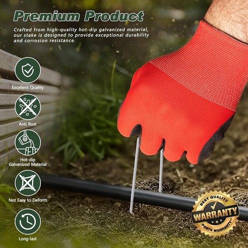 Pack de 500 agrafes de paysage 6" - épingles de jardin robustes en acier galvanisé - Photo 7 sur 10