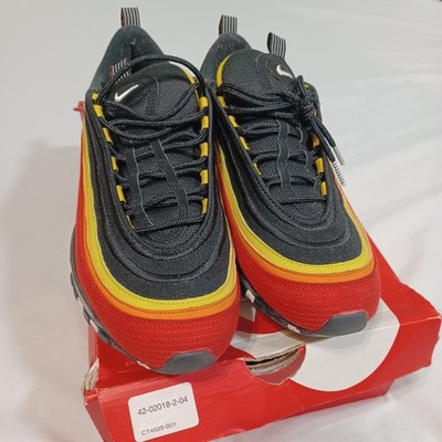 Nike Air Max 97 QS CT4525-001 Mens Sz 9 Black Chile Red Yellow Running Shoes Nike Air Max 97  main image 2
