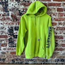 Carhartt Men's Small Logo Hoodie Original Workwear Bright Green