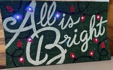 Pottery Barn All Is Bright Light Up Doormat Door Mat Christmas Holiday