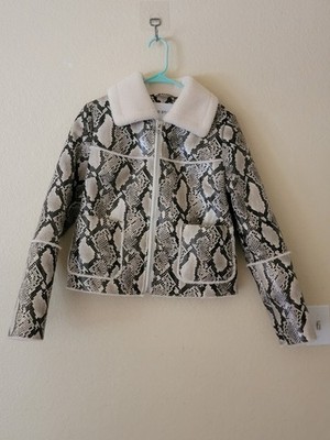 Stand Studio Maj Women's Faux Leather Snakeskin Jacket Size 36