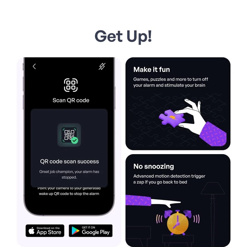 Shock Clock 3 | Smart Alarm for Heavy Sleepers & Habit Breakers | Vibration, ... - Image 4 of 4