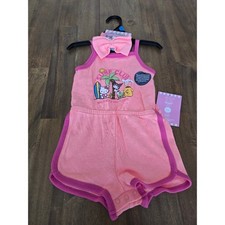 Hello Kitty  Friends Baby Girls Graphic Romper W/ Matching Bow Headband 24 MON