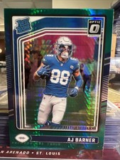 AJ Barner GREEN HYPER 2024 Donruss Optic Rated Rookie #204