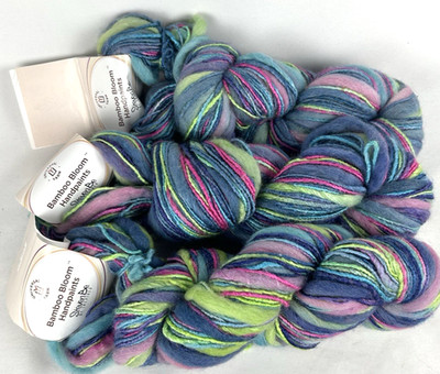 Bamboo Bloom Handpaints 3 Skeins Multicolor 324 Rayon Wool Acrylic Same Dye Lot
