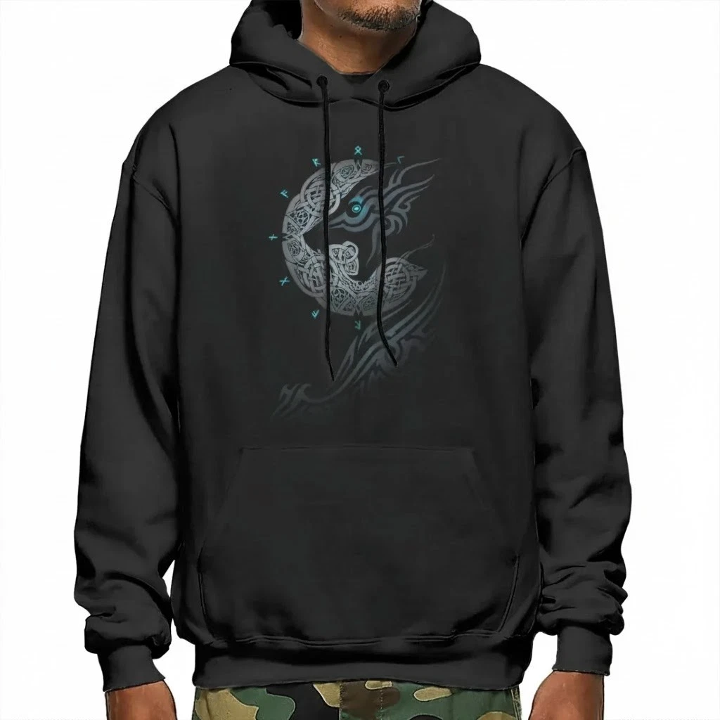 Black- Tribal Wolf Totem 2D Print Hoodie For Men & Women S-5XL