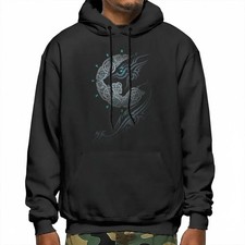 Black- Tribal Wolf Totem 2D Print Hoodie For Men  Women S-5XL