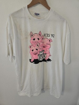 Vintage 90s Ices Iowa Pigs Hanes Mens XXL