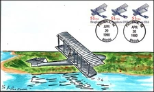 Scott 2468 $1.00 Sea Plane Mail Jo An Bruce Hand Painted FDC PNC# 1 1 Of 5