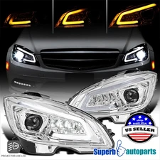 Fits 2008-2011 Mercedes W204 C-Class LED Sequential Projector Headlights