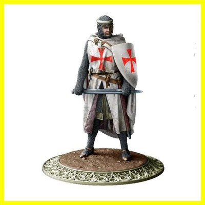 1/24 Scale 75mm Die-Cast Resin Figure Model Kit Ancient Crusade Knight (2 Hea...