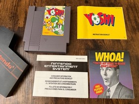 sello ovalado Yoshi completo en caja nintendo nes mario juego de f&aacute;brica como nuevo