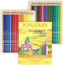 36-Piece Yellow Landscape Coloured Pencil Set – Pre-Sharpened Wooden