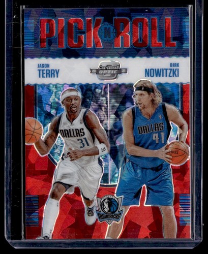 DIRK NOWITZKI / JASON TERRY 2021-22 PANINI CONTENDERS OPTIC PICK N ROLL PRIZM