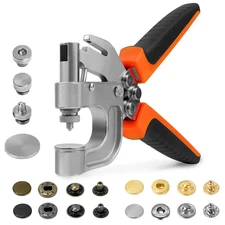 Leather Snap Button Kit, Heavy Duty Snaps Fastener Kit Snaps Press Pliers and...