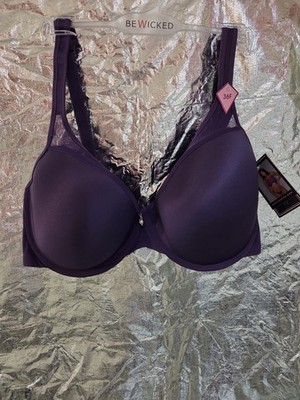 NWT! Be Wicked 36F Seamless Bra Purple Style 2215 Molded  Cup Underwire